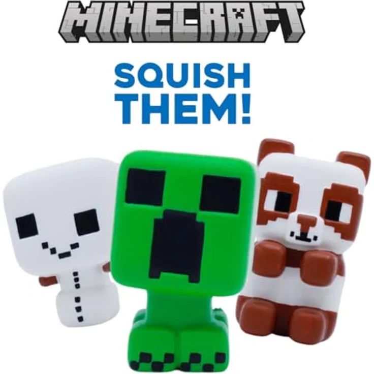 Diverse Mini Squishme Minecraft Set, 5 ikonische Figuren mit Metallic-Lackierung, Offizielles Merchandise für Fans und Sammler – Bild 3