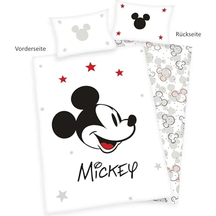 Herding Bettwäsche Mickey Mouse Disney, 100% Baumwolle, Mit Reißverschluss, Mehrfarbig – Bild 2