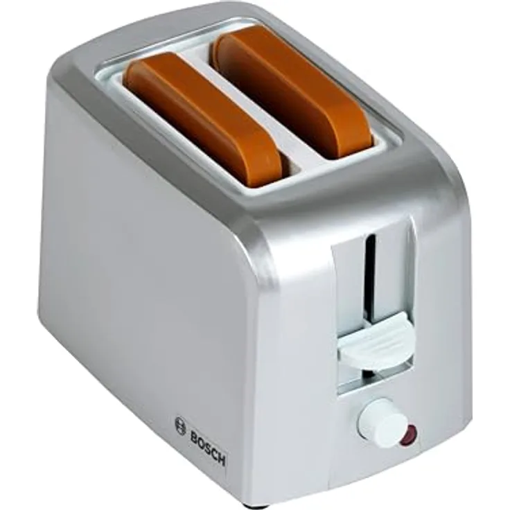 Theo Klein 9210 Bosch Toaster, Spielzeug mit mechanischer Toastfunktion, inklusive 2 Scheiben Spielzeugtoast, ideal für Kinder ab 3 Jahren, Maße: 15 cm x 12 cm x 10,5 cm