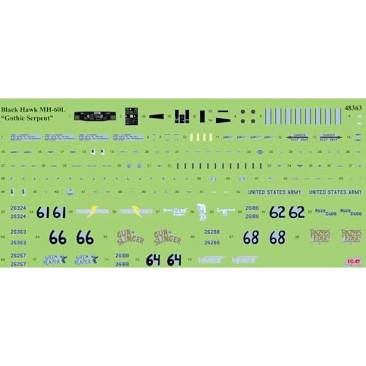 ICM ICM 48363 - Modellflugzeug Black Hawk Down, 1:48 Bausatz mit 310 Teilen, unlackiert, inkl. 6 Aufklebern – Bild 2