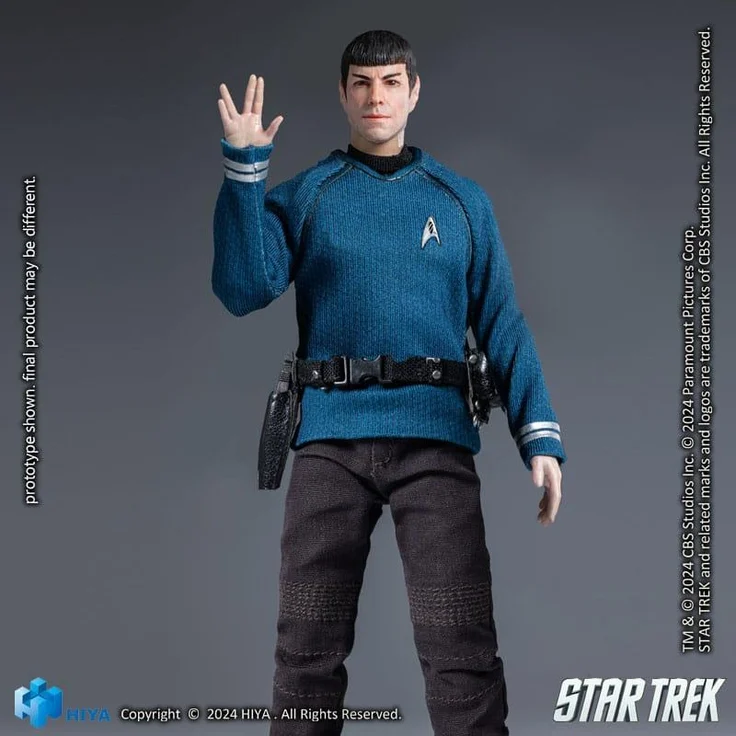 Hiya Toys Star Trek 2009 Exquisite Super Series Actionfigur 1/12 Spock, 16 cm, detailreiche Figur mit Zubehör aus ABS und PVC