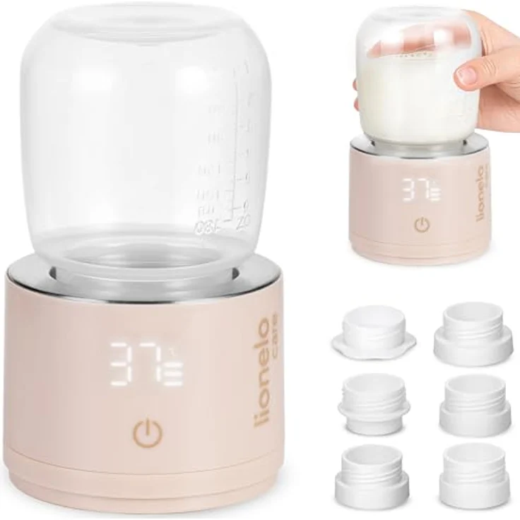 Lionelo Thermup Swift, mobiler Flaschenwärmer kabellos mit 5000 mAh Akku, 90 ml in 3 Min auf 37°C, USB-C, Touch-Display, 4 Temperaturstufen, Warmhalten bis 6 h, BPA-frei – Bild 1