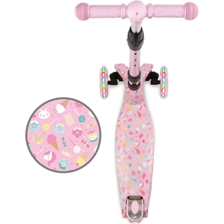 COIL VENTO Dreiradscooter Kinderroller, Tretroller mit ABEC-7-Lagern, 3-stufiger Lenkradverstellung und LED-Rädern – Bild 3