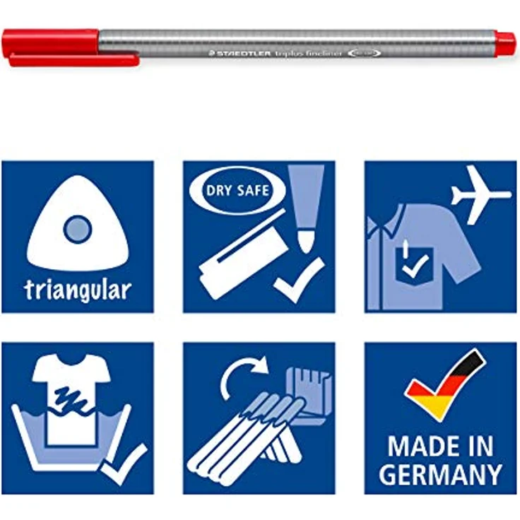 Staedtler Fineliner triplus 20 + 5 Celebration-Set, 0,3 mm Strichstärke, dreieckig, DRY SAFE, silberner Schaft, 25 Farben – Bild 5