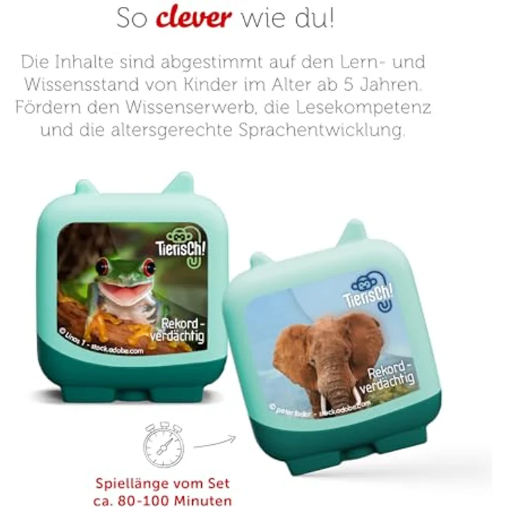 tonies Hörspielfigur Tierisch! Rekordverdächtig - Set Tierisch! 128 Minuten Laufzeit, Magnethaftend, stapelbar – Bild 3