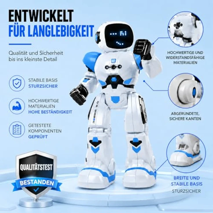 Xtrem Bots - Robbie | Roboter Kinder Ab 6 Jahre | Ferngesteuerte Roboter Blau | Roboter Ferngesteuert | Ferngesteuerter Roboter | Programmierbarer Roboter – Bild 6