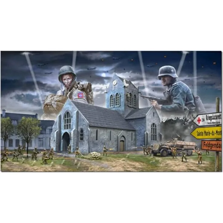 Italeri 6199 1:72 Battle of Normandy St.-Mère-Église - Modellbau, Bausatz, Standmodellbau, Basteln, Hobby, Kleben, Plastikbausatz, detailgetreu