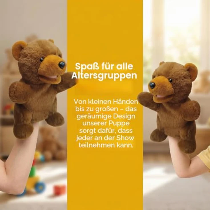 LOMTRATS 2026 Tierhandpuppen Set, Wolf, Tiger, Löwe, Affe, 25 cm, bewegliche Münder, ideal zum Geschichtenerzählen für Kinder und Kleinkinder – Bild 5
