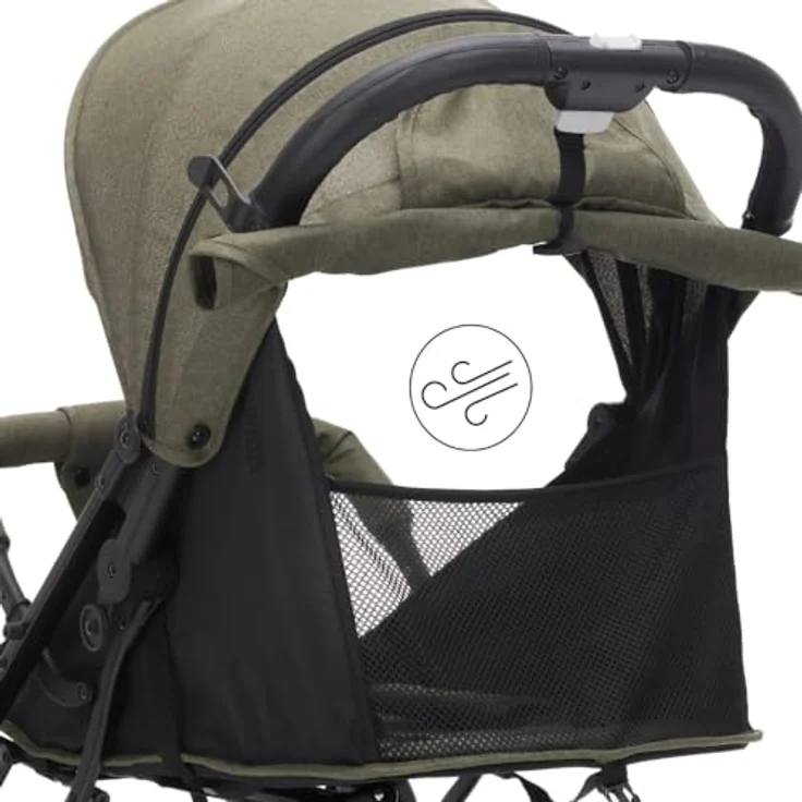 Fillikid Kinder-Buggy Styler Elite, oliv melange - Kompakter Sportwagen mit ausziehbarem Trolleygriff und großem Korb – Bild 9