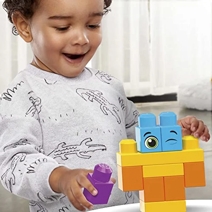 MEGA HHM96 - MEGA BLOKS Bausteinebeutel Deluxe, 150 große und farbenfrohe Bausteine mit einer Aufbewahrungstasche, Konstruktionsspielzeug, Spielzeug-Geschenkset für Kinder ab 1 Jahr – Bild 5