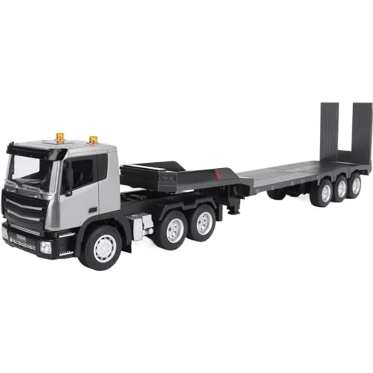COIL RC-LKW Autotransporter Modell 1318, Ferngesteuerter Abschleppwagen im Maßstab 1:18 mit Licht und Sound, Frequenz 2,4 GHz, grau – Bild 3