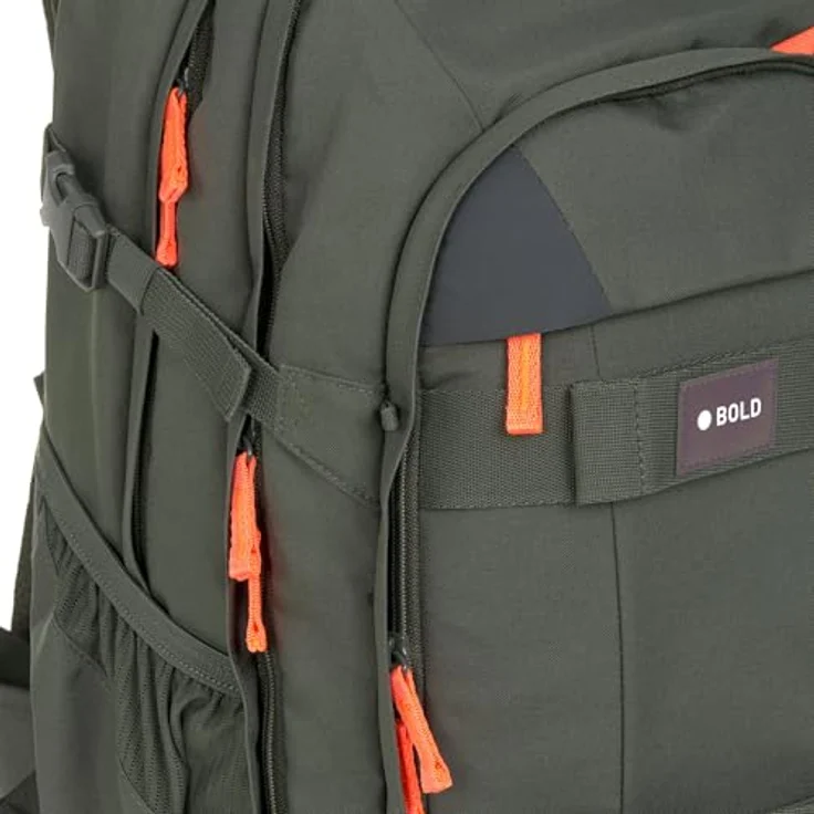 LÄSSIG Schulrucksack Bold Origin - Schulrucksack 46.5 cm, höhenverstellbares Rückenteil, wasserabweisend, Reflektoren, blau – Bild 6