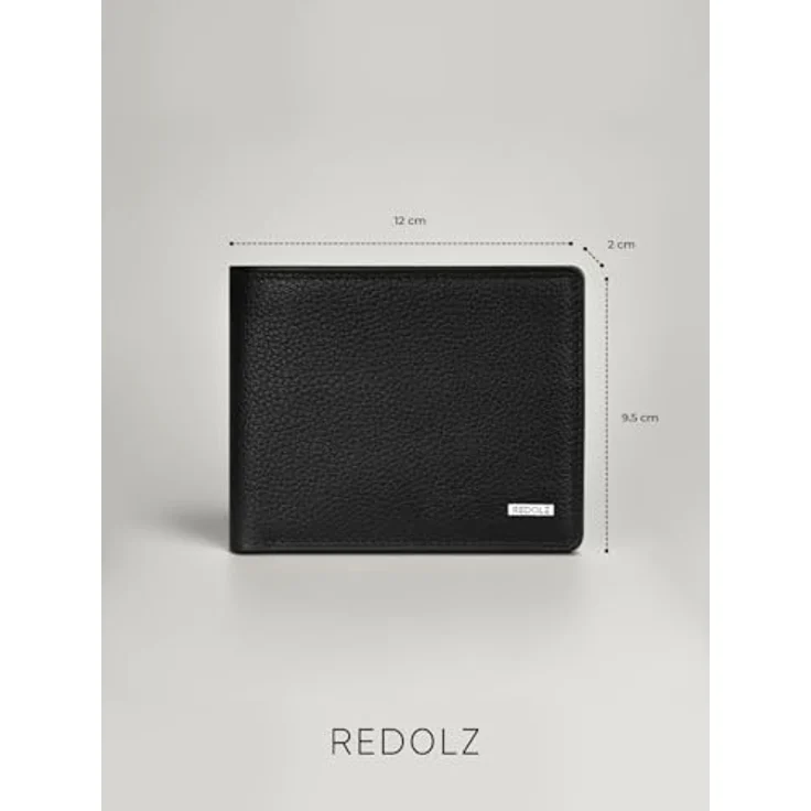 Redolz Leather Essentials Geldbörse RFID Leder 12 cm ausklappbar black – Bild 7