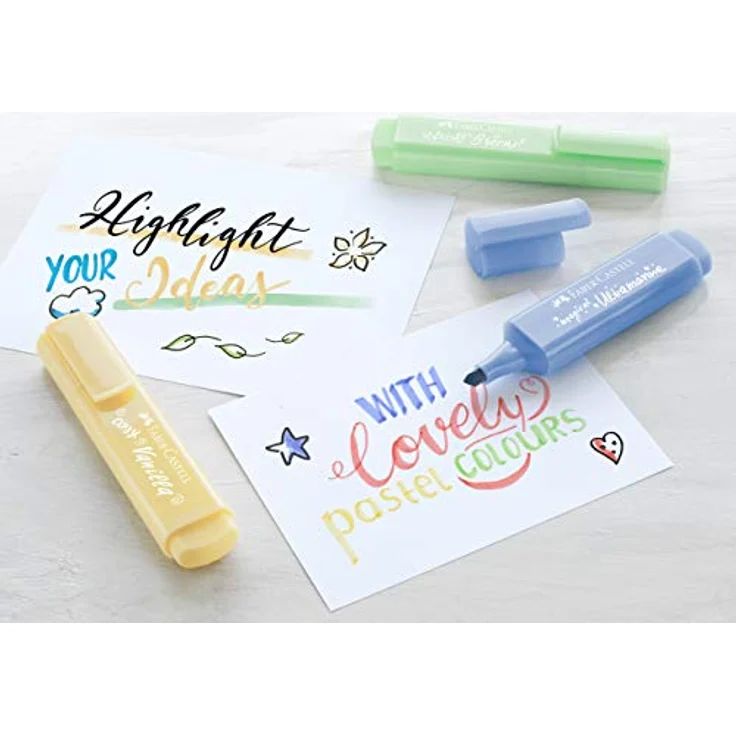 Faber-Castell Textliner TL 46 Pastell, Schaft in Schreibfarbe, mit Clip, lichtgrün – Bild 5