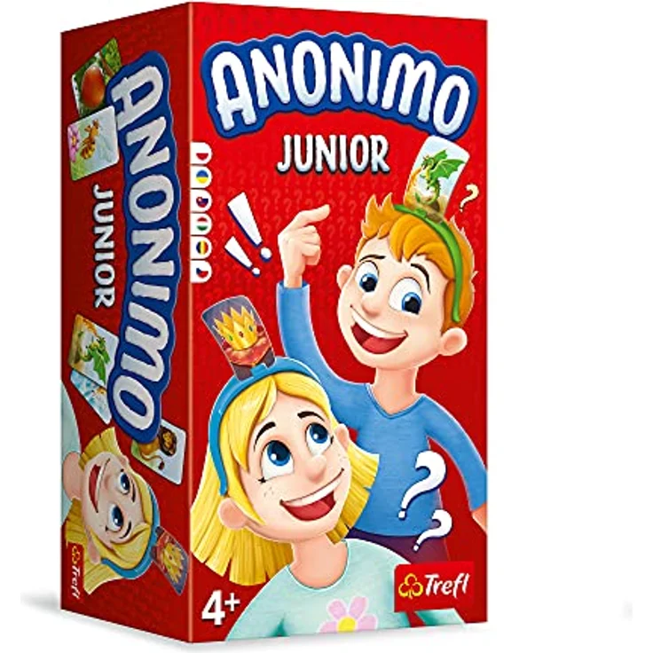 Trefl Anonimo Junior, Familienspiel mit 56 bebilderten Sprüchekarten, 4 Kopfbändern und Spielzeit von 20-30 Minuten, für Kinder ab 4 Jahren – Bild 1