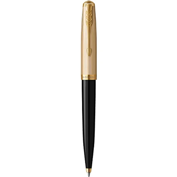 Parker 51 G.C. M, Kugelschreiber mit verdeckter Feder und Gold-Finish, schwarz/gold – Bild 1