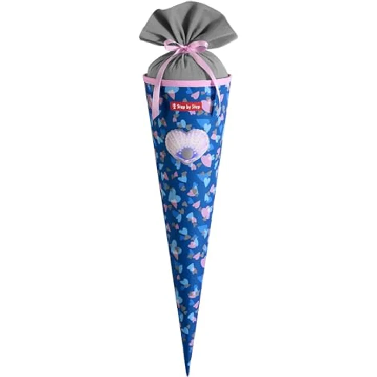 Step by Step Schultüte, eingenähtes Bändchen, 5 Liter Volumen, recyceltes Material, farbenfrohe All-over-Prints – Bild 1
