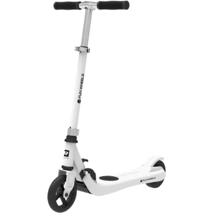 REBEL Rebel für Kinder Fun Wheels, höhenverstellbar, faltbares Design, weiß, max. 12 km/h, Reichweite bis 6 km