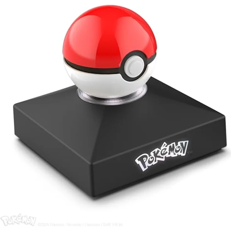 The Wand Company Pokémon - Mini Poké Ball, Druckguss-Replik mit LED-Beleuchtung und mattschwarzem Displayständer, 9 cm – Bild 6