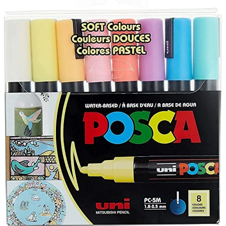 POSCA Marker Rundspitze 8er Set 1.8-2.5mm, Softcolors