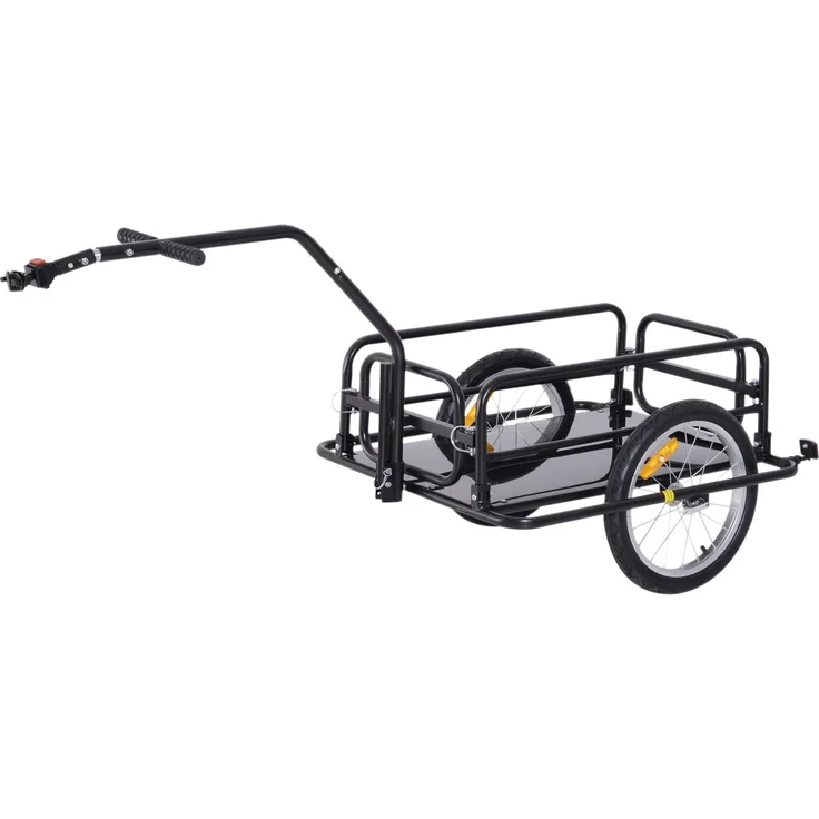 Northio Fahrradanhänger Lastenanhänger, 40 kg belastbar, klappbare Kupplung, Schwarz, 155 x 71,5 x 77 cm, 16-Zoll-Reifen