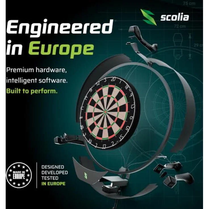 Scolia "Home 2 Flex" Autoscoring-System, automatische Punktezählung für Steeldarts mit 360° LED Beleuchtung, flexibles Abo-Modell – Bild 10