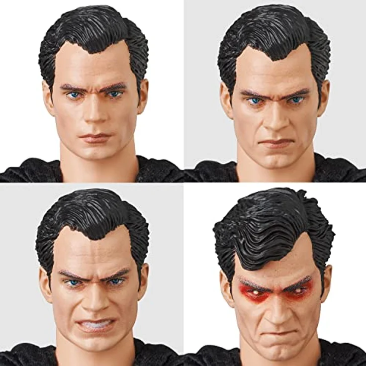 MEDICOM TOYS Zack Snyder's Justice League Superman Mafex Actionfigur, 6 Zoll hoch mit Stoffumhang und 4 austauschbaren Köpfen – Bild 5