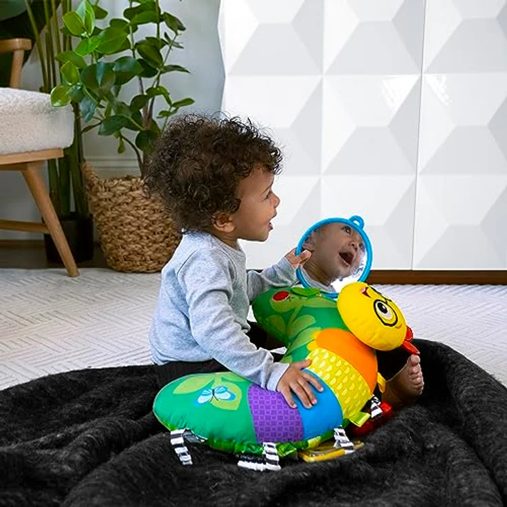Baby Einstein Cal-a-Pillow™ Tummy Time Aktivitätskissen, Kinderkissen mit 9 multisensorischen Elementen, geeignet für Babys von 0-12 Monaten, abwischbar, dreisprachig (Englisch, Spanisch, Französisch) – Bild 7