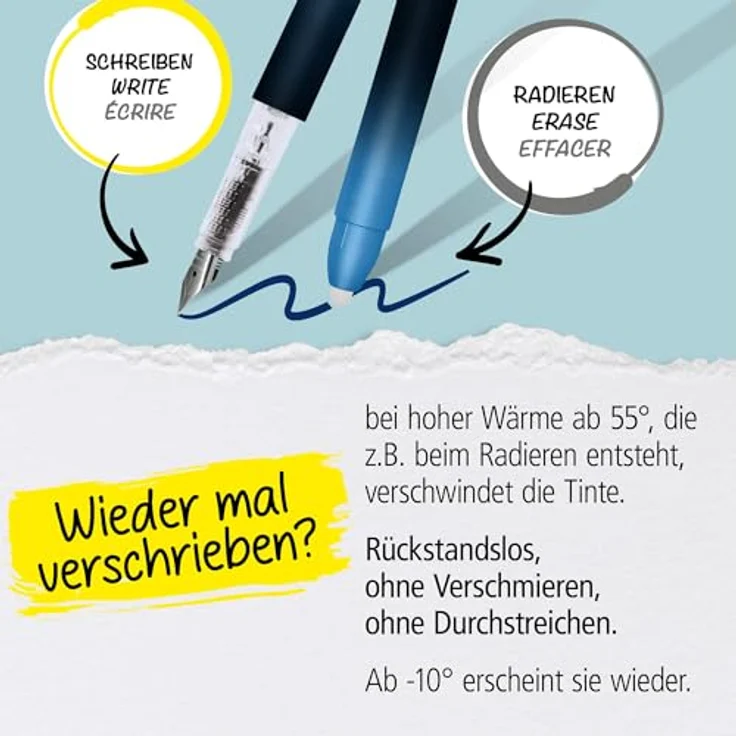 Online Pen magiXX Füllhalter, radierbar mit ergonomischem Griffstück, tiefblau – Bild 5