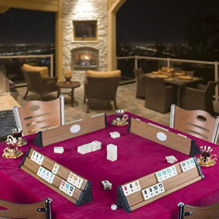 Star Premium VIP Okey Holz Wooden Rummy Set mit Melamin Steine AHSAP Okey TAKIMI – Bild 2