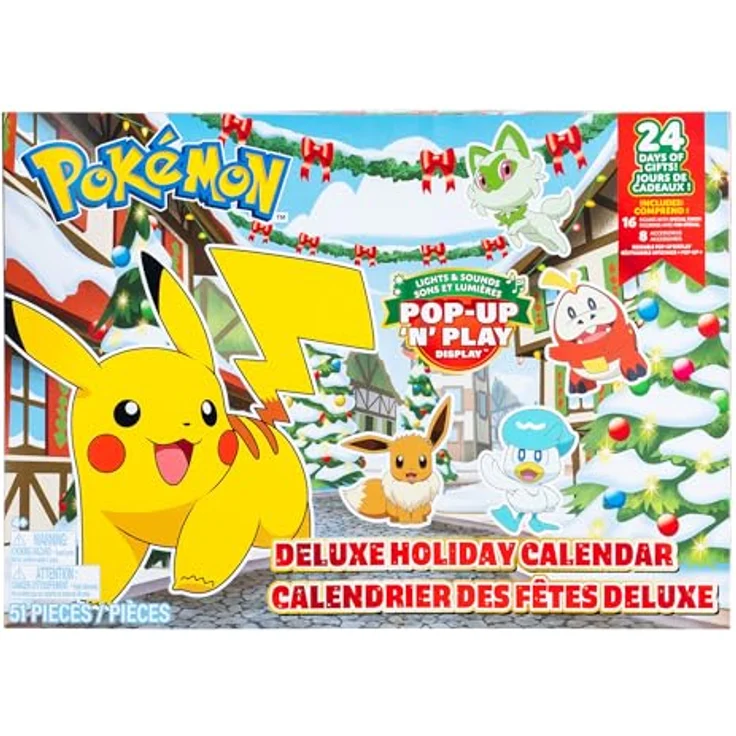 Pokémon PKW3624 - Battle Figure Deluxe Adventskalender 2024, mit Licht und Sound, 24 exklusive Überraschungen – Bild 1