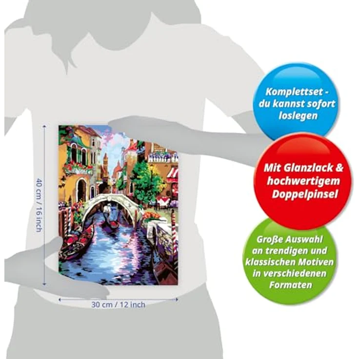 Ravensburger Malen nach Zahlen CreArt, Zauberhaftes Venedig, für Erwachsene, Made in Europe, Malvorlagen mit fertig gemischten Acrylfarben – Bild 6