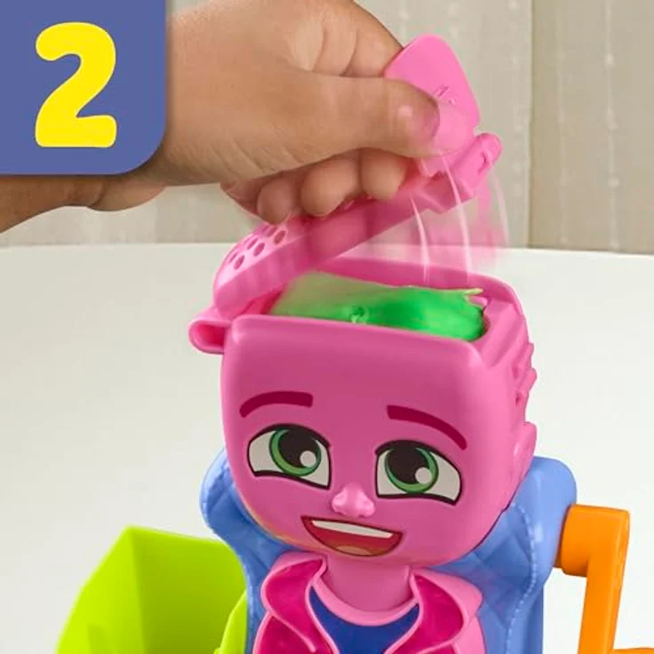 Play-Doh Friseursalon Pastryoline F8807, Kreativset mit 6 Tuben Knetmasse (3 Zweifarben) und Friseurzubehör – Bild 12