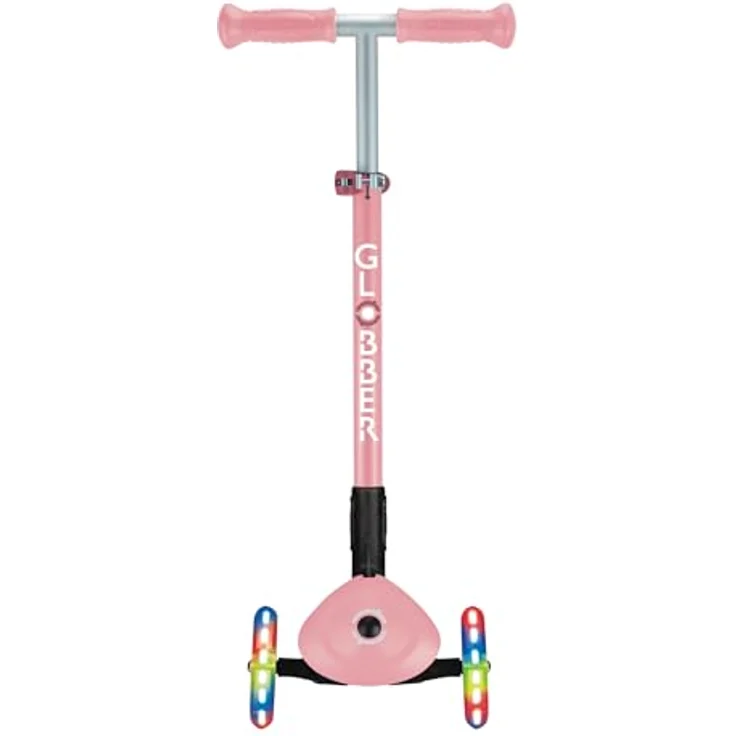 Globber PRIMO FOLDABLE LIGHTS, Dreiradscooter mit Leuchtrollen, klappbar, pastellrosa – Bild 8