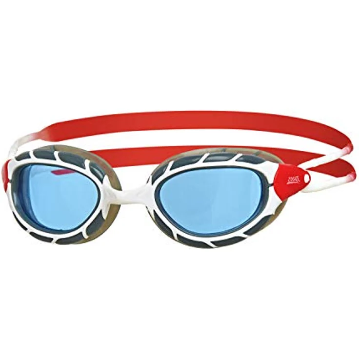 Zoggs Predator Schwimmbrille, Weiß/Rot/Tönung, Regular – Bild 1