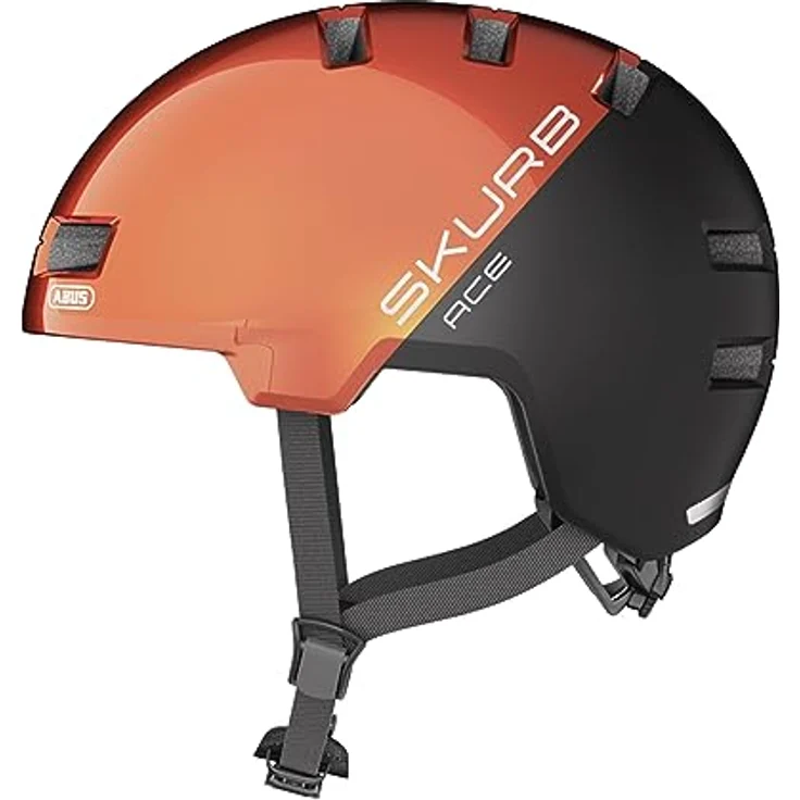 ABUS Stadthelm Skurb ACE - Fahrradhelm für Alltag, Skaten, BMX - Orange (Goldfish orange), Größe M – Bild 1