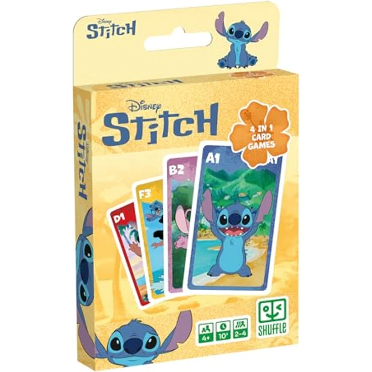 Cartamundi Bicycle - Disney Stitch - FSC Quartett, Kartenspiel für Kinder ab 3 Jahren, mit verschluckbaren Kleinteilen – Bild 1
