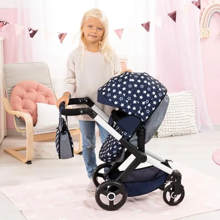 Kombi Puppenwagen Xeo - Dunkelblau-Grau – Bild 7