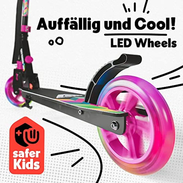 Apollo Scooter LED - Skyracer Led | Klappbarer City Roller mit Federung für Kinder ab 5 Jahren | Verstellbarer Tretroller für Erwachsene - bunt – Bild 3