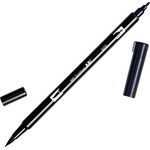 Tombow ABT-N15 Fasermaler Dual Brush Pen mit zwei Spitzen, black