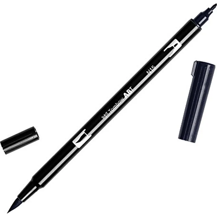 Tombow ABT-N15 Fasermaler Dual Brush Pen mit zwei Spitzen, black