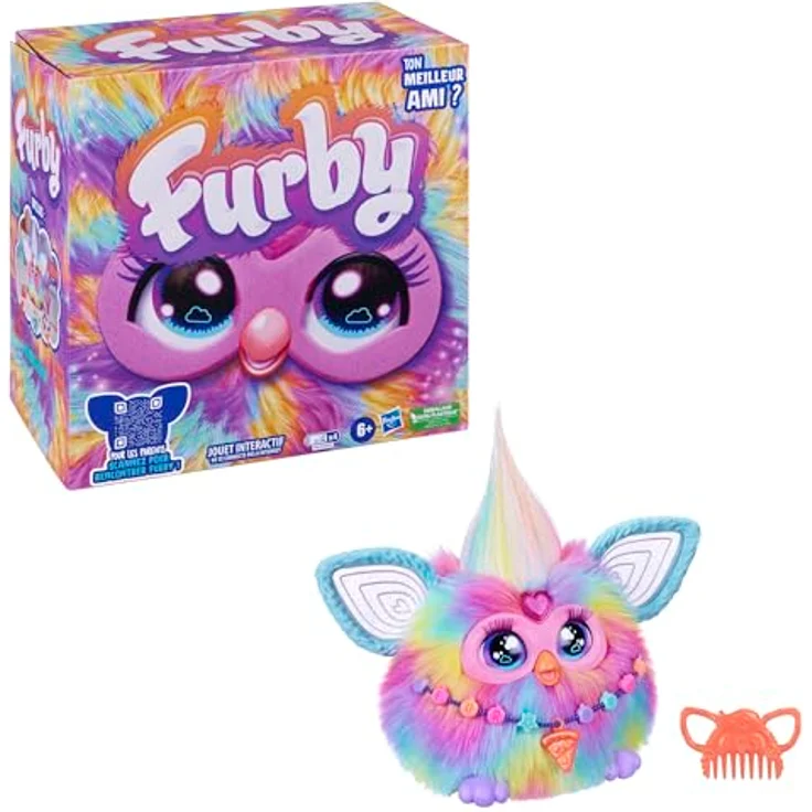 Furby Tie Dye, interaktives Plüschtier mit 15 Mode-Accessoires, animatronische Sprachaktivierung und über 600 Antworten, für Kinder ab 6 Jahren – Bild 2