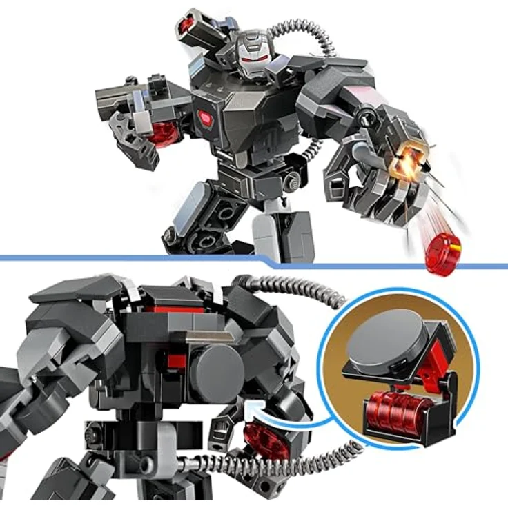 LEGO Marvel War Machine Mech, baubares Superhelden-Spielzeug mit 3 Shootern für Kinder, legendäre Actionfigur aus dem MCU, Geschenk für Jungs und Mädchen ab 6 Jahren 76277 – Bild 3