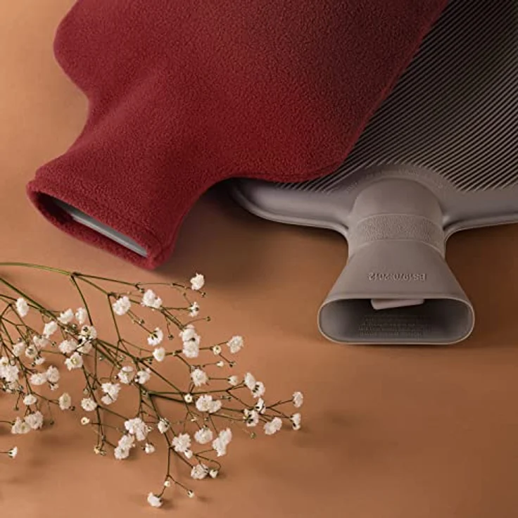 Blumtal Wärmflasche mit Bezug aus Polar Fleece, 1,5 L Bettflasche zur Schmerzlinderung, für Kinder und Erwachsene, waschbar, drei modische Farben verfügbar – Bild 7