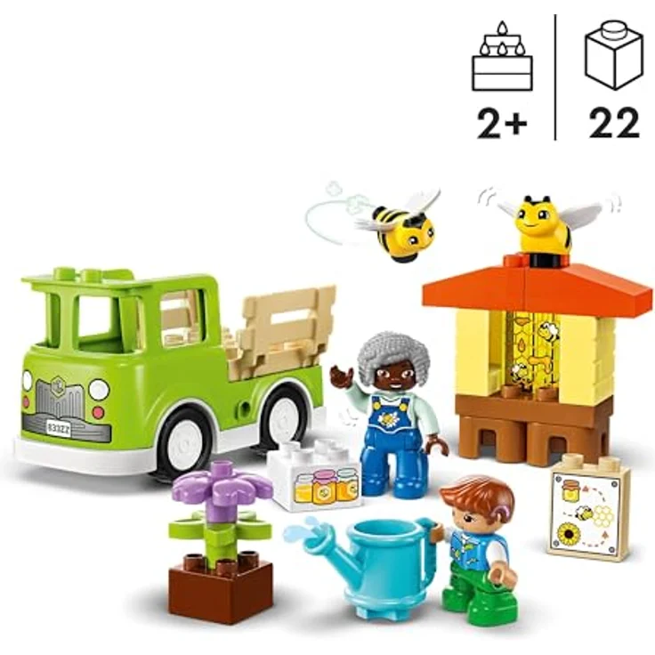 LEGO DUPLO Town Imkerei und Bienenstöcke, Lernspielzeug für Kleinkinder mit 2 Figuren und einem fahrbaren LKW, Set zum Bauen und Umbauen, Spielzeug für Kleinkinder ab 2 Jahren 10419 – Bild 2