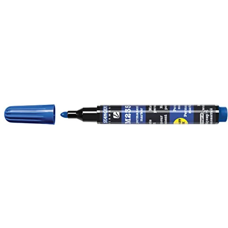 STANGER BestMark M235 Permanentmarker, wasserfeste Tinte, Strichstärke 1,0 - 3,0 mm, blau – Bild 2
