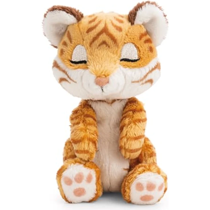 NICI Kuscheltier Tiger 12cm schlafend im Körbchen, braun, aus weichem Plüsch, ideales Plüschtier zum Kuscheln und Spielen, für Kinder & Erwachsene, Geschenkidee - 62872 – Bild 4