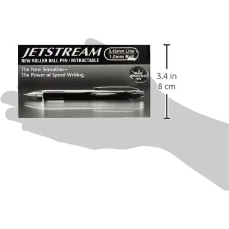 Uni-ball Jetstream, Schreibstifte mit 1 mm Mine, wasserfeste Tinte, schwarz, 12er Pack – Bild 2