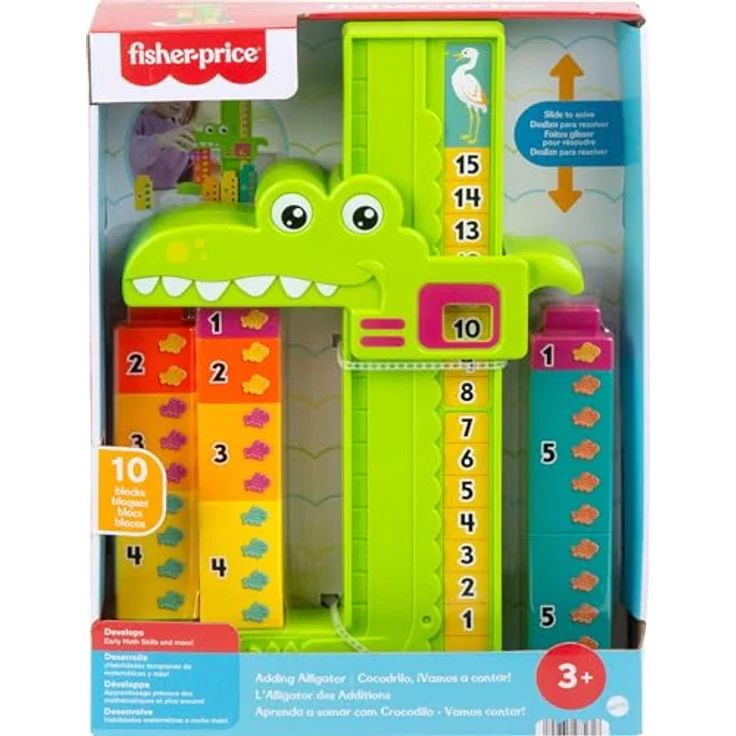 Fisher-Price® Lernspielzeug Mein Zahlen-Krokodil, 11-stückiges Set zum spielerischen Lernen von Zahlen und einfachen Mathematik-Konzepten – Bild 7