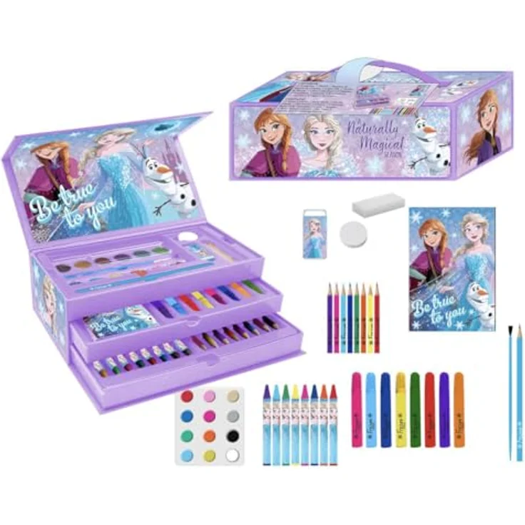 Cerda Disney Frozen Mal- und Zeichenkoffer, Kreativset mit Farbstiften, Radierer und Lineal für kreative Kinder – Bild 2